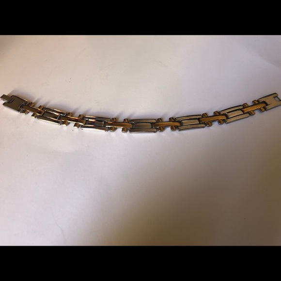Stainless steel men silver and gold bracelet - Picture 2 of 2